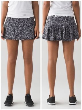 Lululemon Circuit Breaker Skirt Iced Wave White Black/Ice Breaker White Black 8